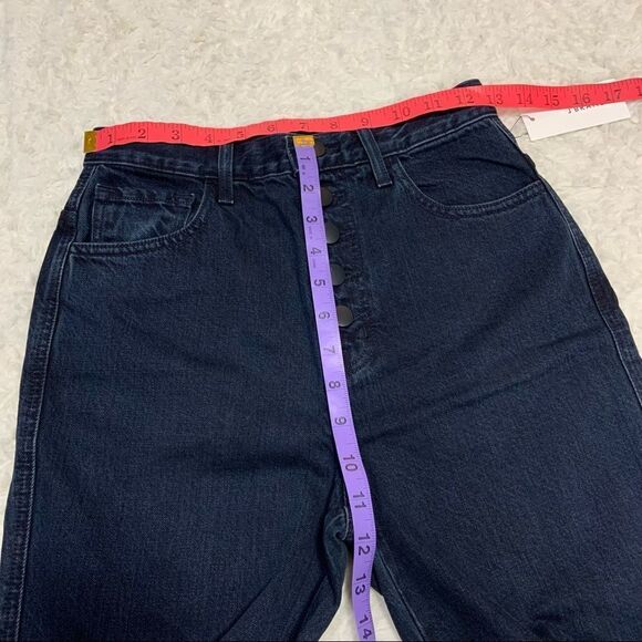 🆕 J Brand Ecoput Dark Blue Heather Button Fly High Waist Crop Jeans - Picture 3 of 4